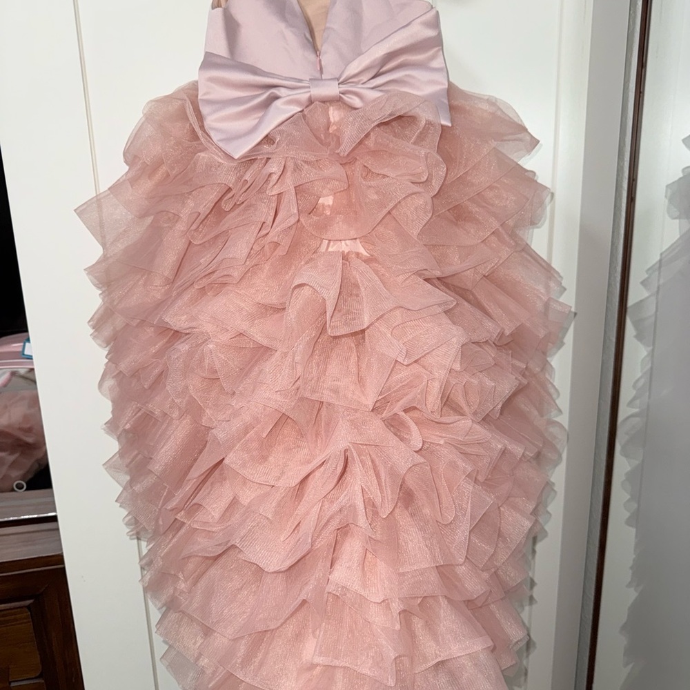Pink Ruffled Kids Dress - Picture 2 of 6
